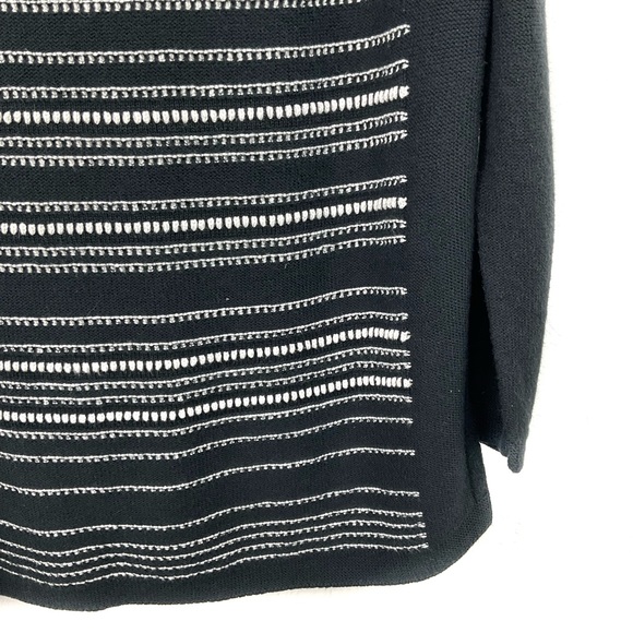 J. Jill Textured Stripe Black Vented Hem Tunic Sweater - Picture 3 of 7
